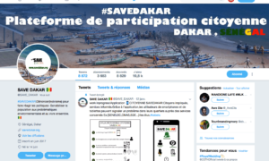 Capture d’écran Page Twitter Save Dakar