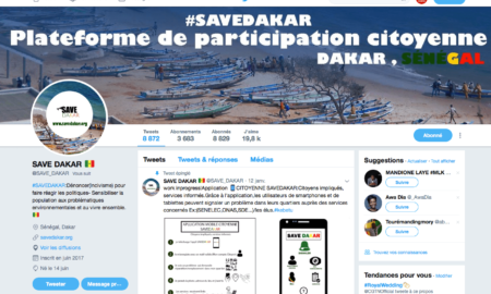 Capture d’écran Page Twitter Save Dakar