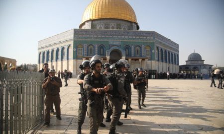 Des Policiers Israeliens lors de la visite de Sidiki Kaba à la Mosqué Al Aqsa