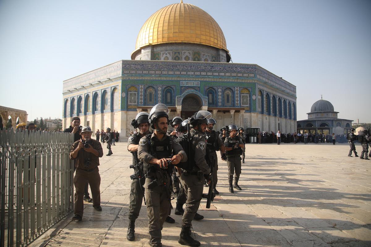 Des Policiers Israeliens lors de la visite de Sidiki Kaba à la Mosqué Al Aqsa