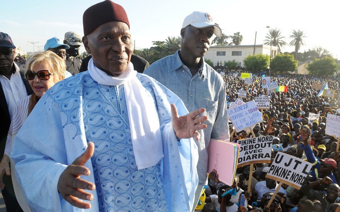 Me Wade lors d'une rassemblement du Pds à Dakar