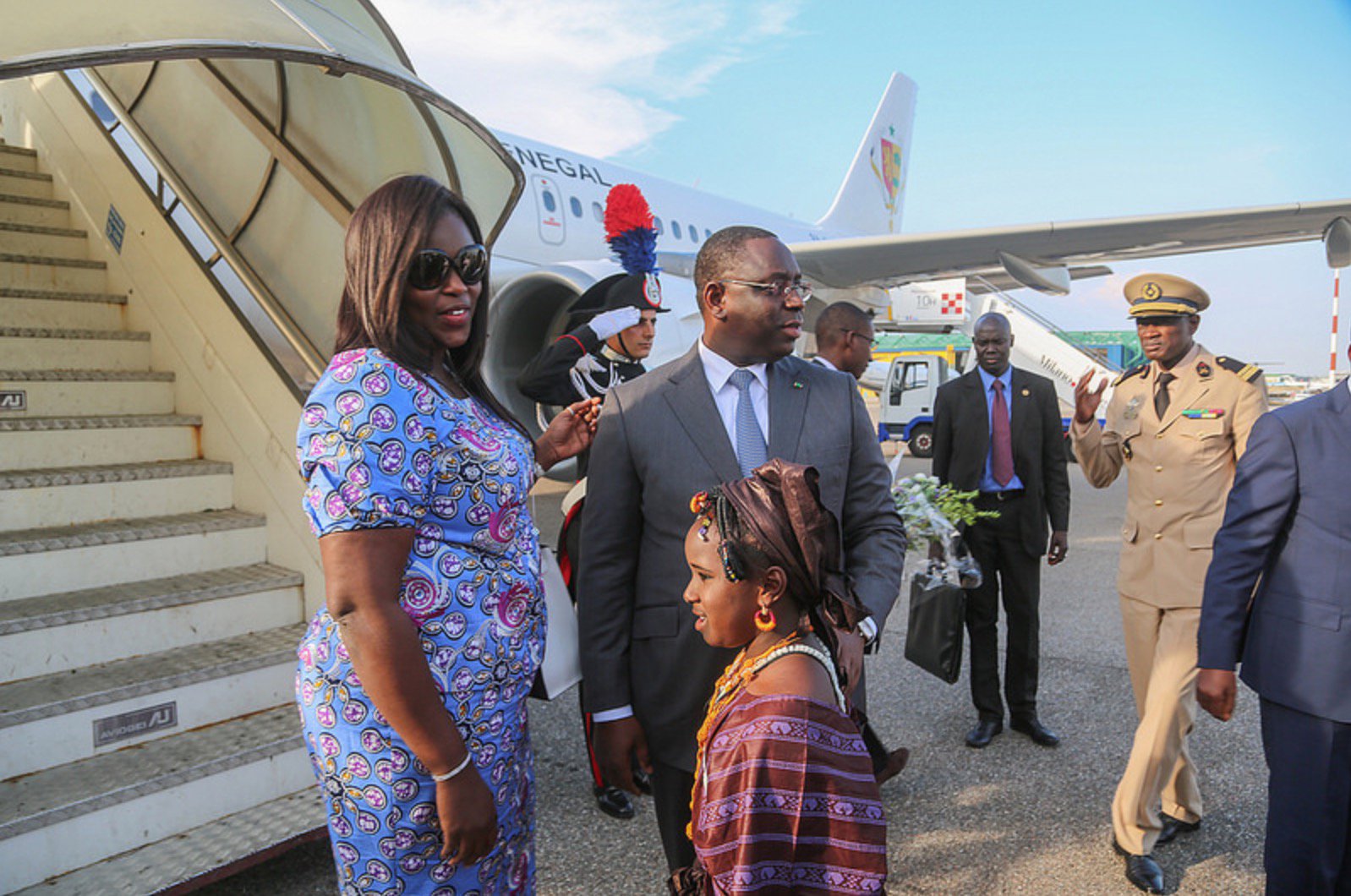 Macky et Marième Sall Avion Voyage