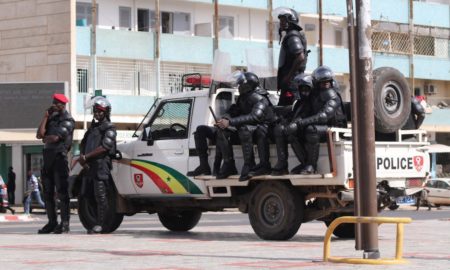 Police sénégalaise lors d'une manifestation-opposition