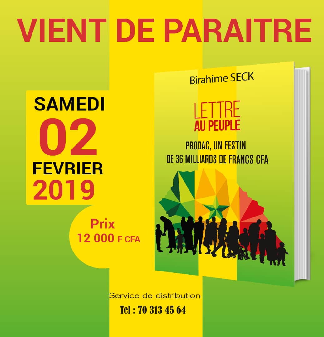 « Lettre au peuple : Prodac, un festin de 36 milliards de francs CFA » : les bonnes feuilles du livre de Birahim Seck du Forum Civil