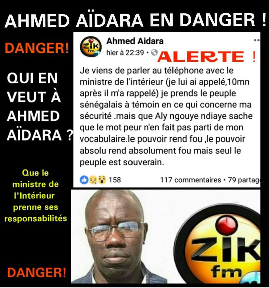 Urgent-intimidations et menaces : le journaliste Ahmed Aidara en danger !