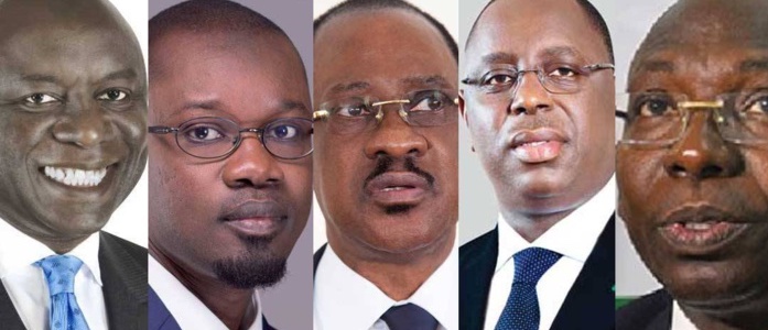 Les cinq candidats Présidentielle Sénégal