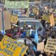 Senegal's leader Abdoulaye Wade, facing