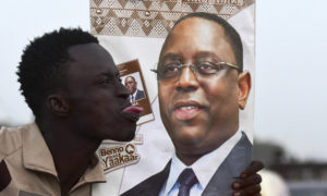 Un supporter du president sortant Macky Sall,