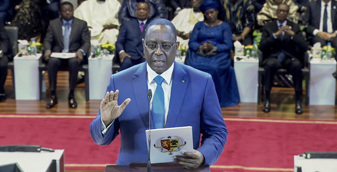 Le président Macky Sall prêtant serment pour un second mandat le 02 Avril 2019