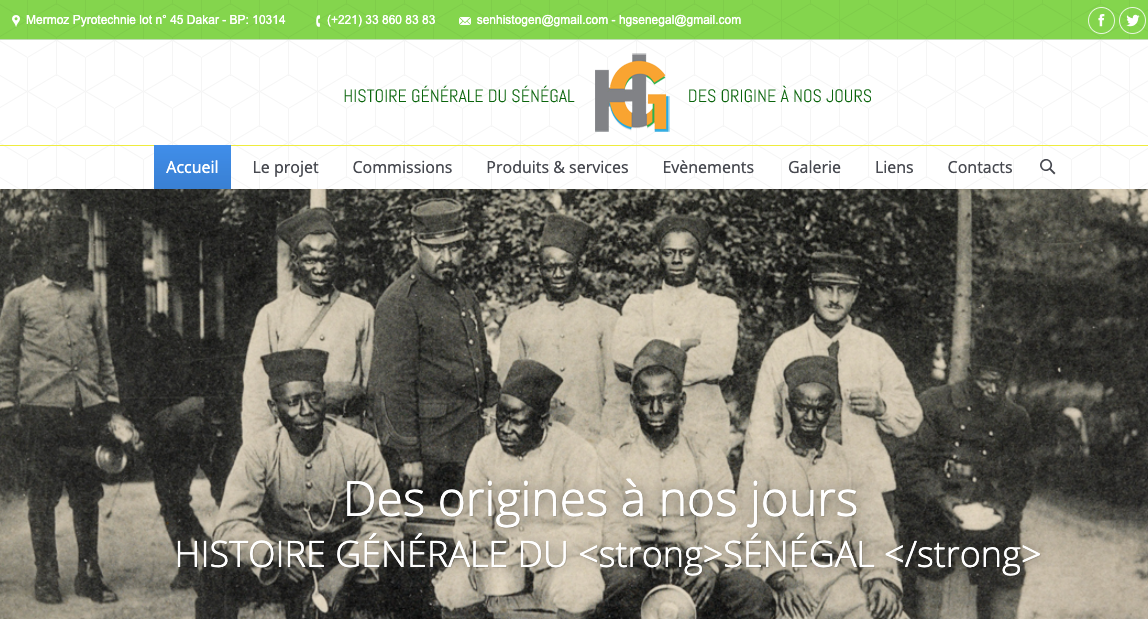 Indignation : le site de la commission chargée d’écrire l’histoire générale du Sénégal réalisé par un particulier