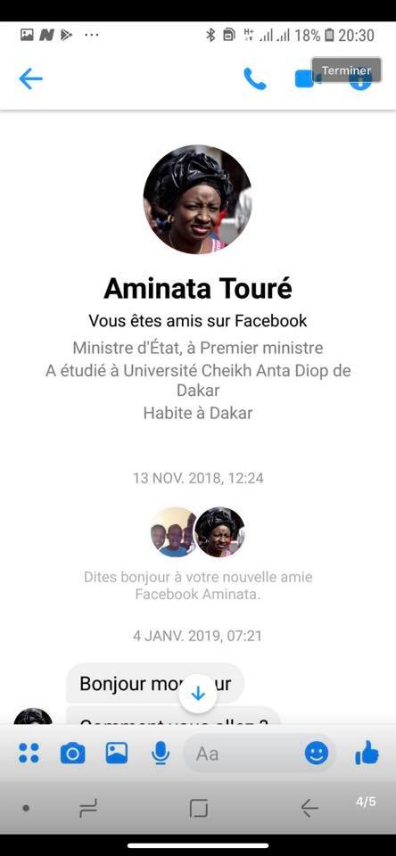 Faux comptes en son nom sur Facebook : l'alerte de Dr Aminata Touré, Président Cese