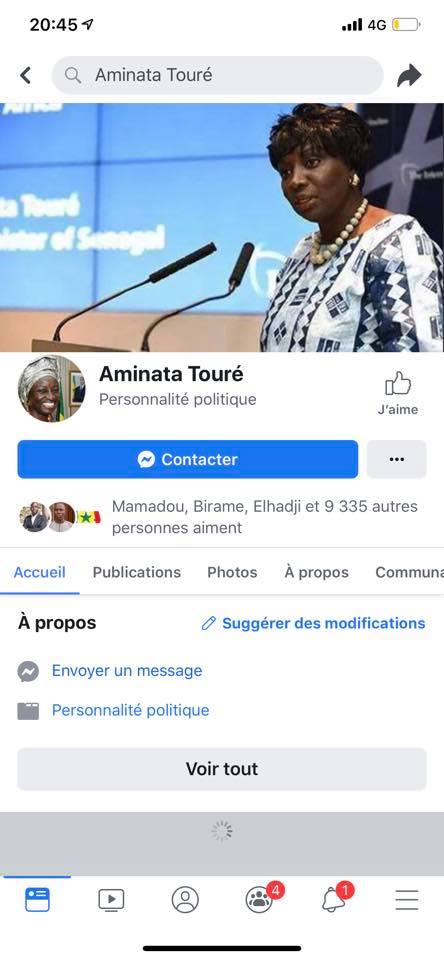 Faux comptes en son nom sur Facebook : l'alerte de Dr Aminata Touré, Président Cese