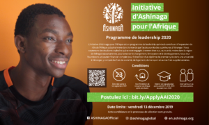 Initiative Ashinaga  : ouverture des candidatures au programme de leadership pour l’Afrique de 2020