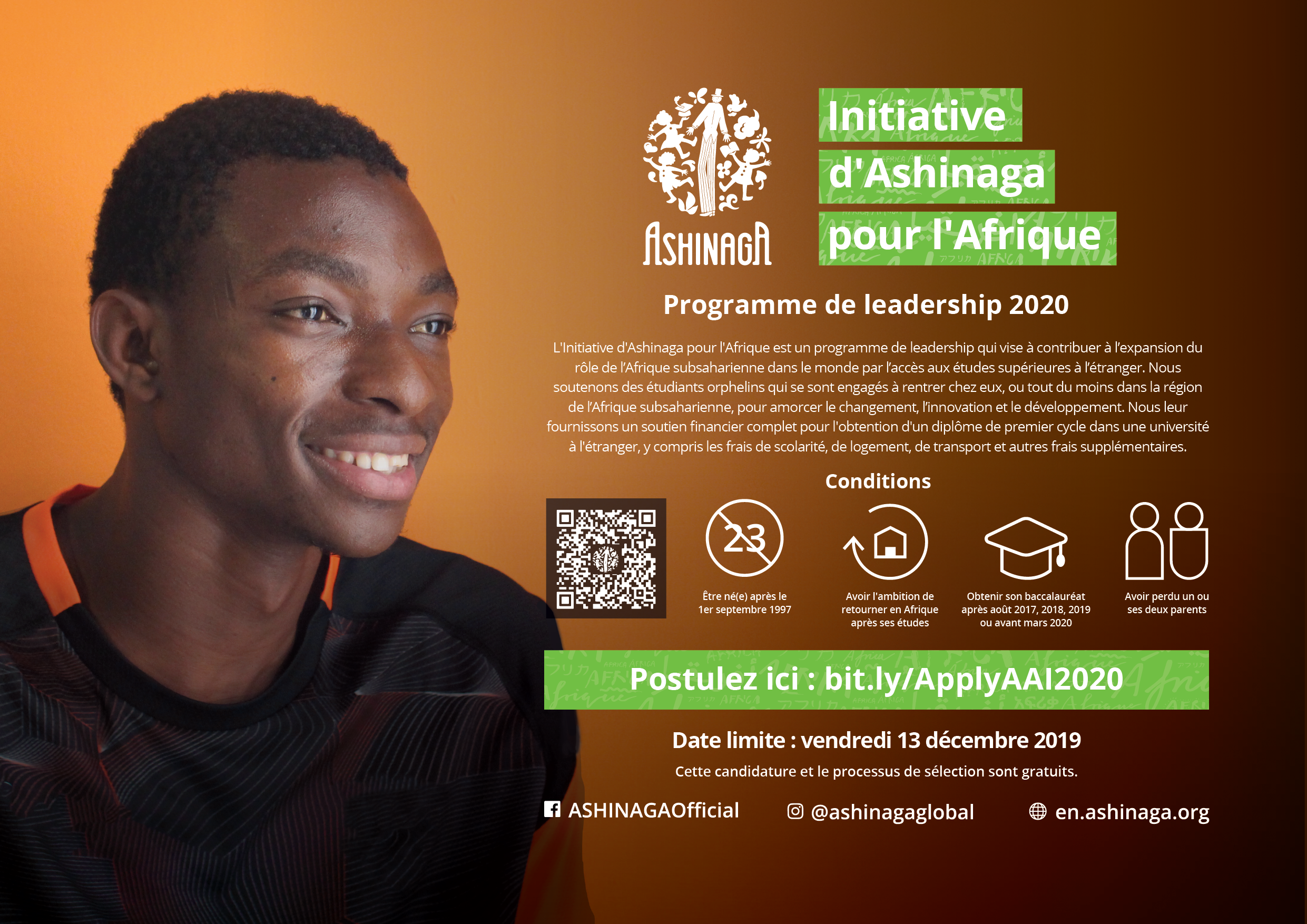 Initiative Ashinaga  : ouverture des candidatures au programme de leadership pour l’Afrique de 2020