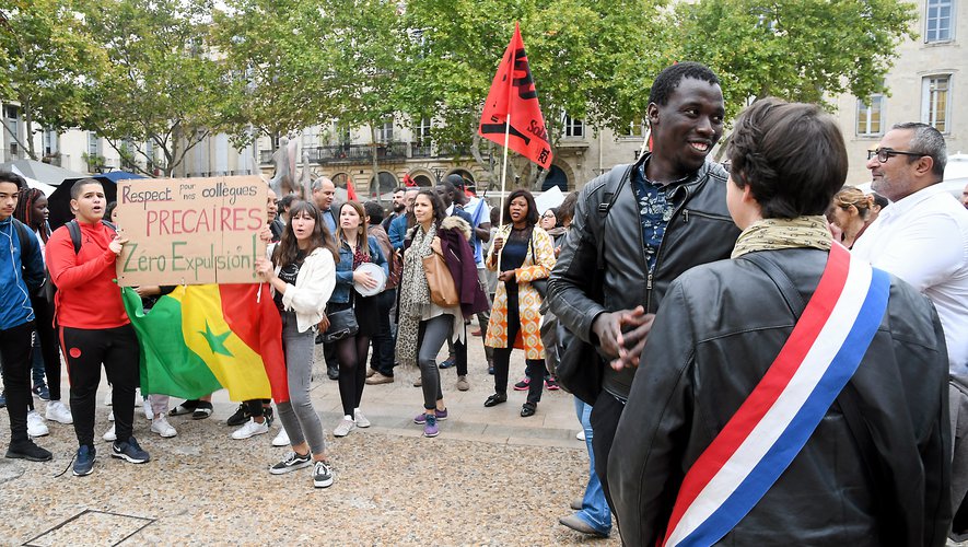 manifestation de soutien à Moustapha Gueye à Montpellier en France