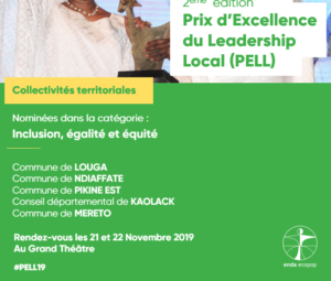 Prix d'excellence leadership local : la commune de Ndiaffate parmi les nominées dans la catégorie Inclusion, Équité et Égalité