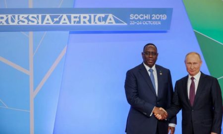 Président Macky Sall et Vladimir Poutine lors du Sommet Russie-Afrique prévu les 23 et 24 octobre 2019.