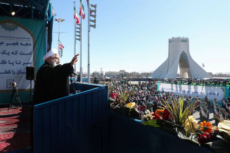 Le président iranien Hassan Rohani à Téhéran anniversaire de la Révolution islamique