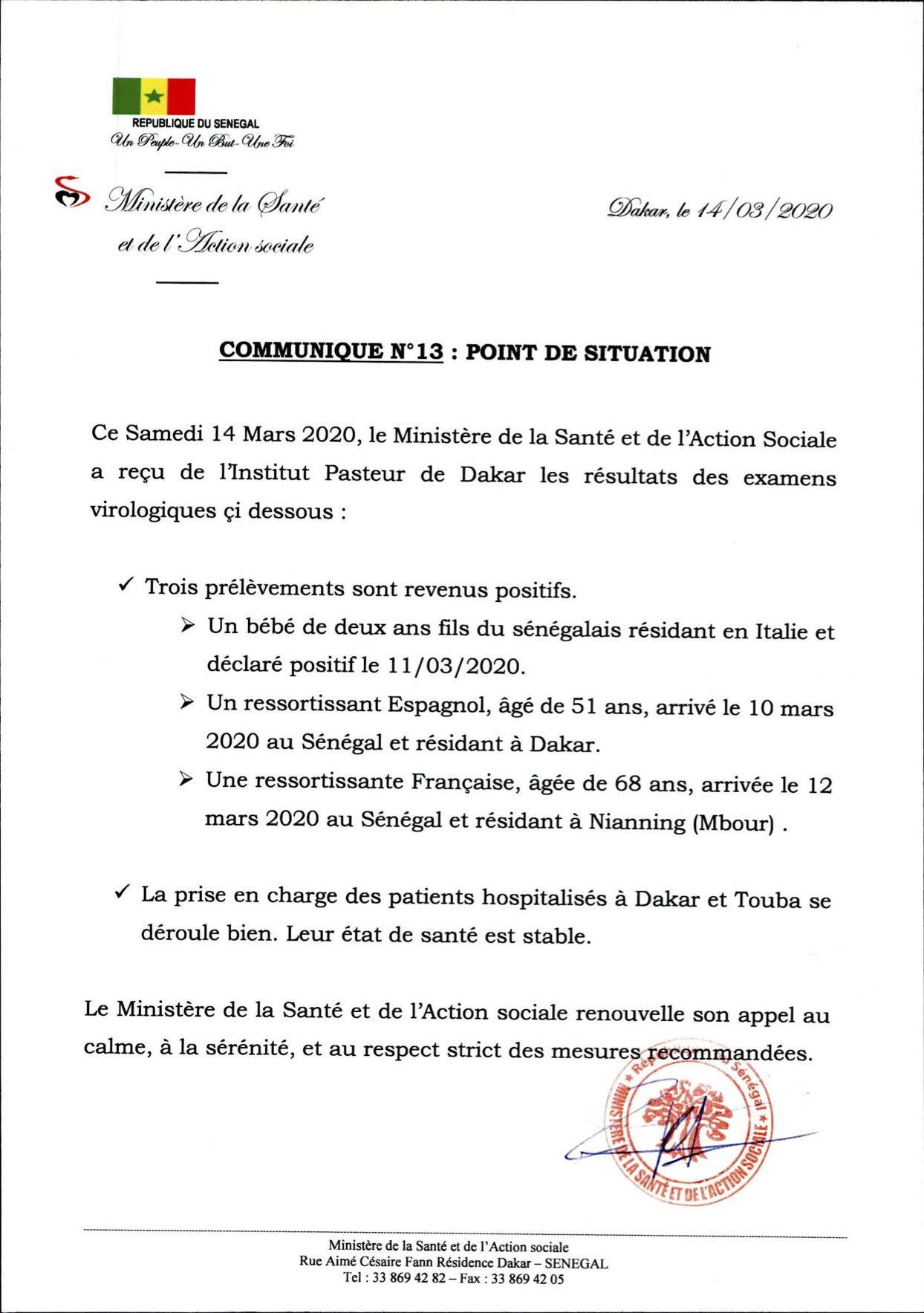 Coronavirus : le Sénégal dépasse la barre des 20 cas