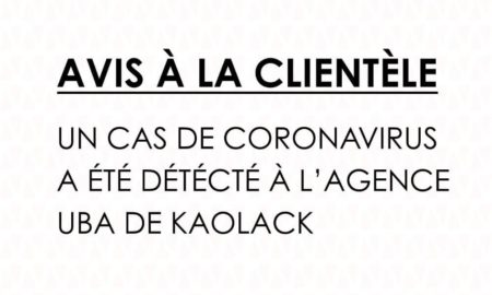 Coronavirus à Kaolack : l’agence UBA de la ville fermée après la détection d’un cas de Covid 19