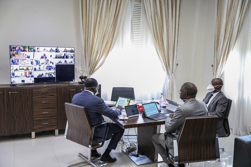 Les collaboration du président en Conseil des ministre en mode visioconférence
