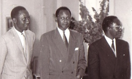 Mamadou Dia , Valdiodio Ndiaye et Leopold Sédar Senghor