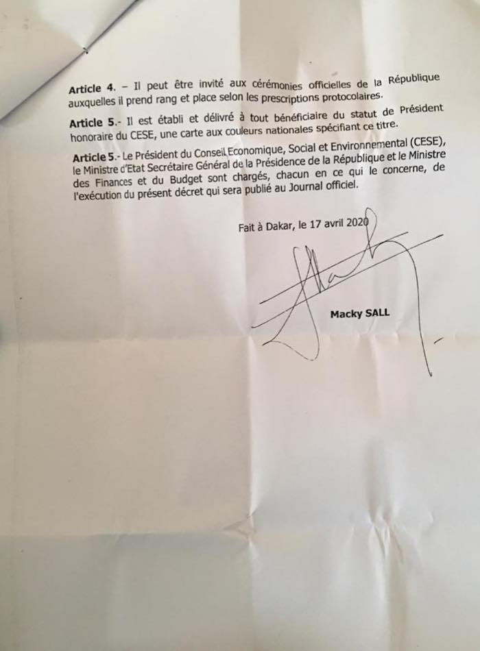 Décret sur l'honorariat aux anciens Présidents du CESE : Ousmane Sonko dément la Présidence de la République et apporte ses preuves