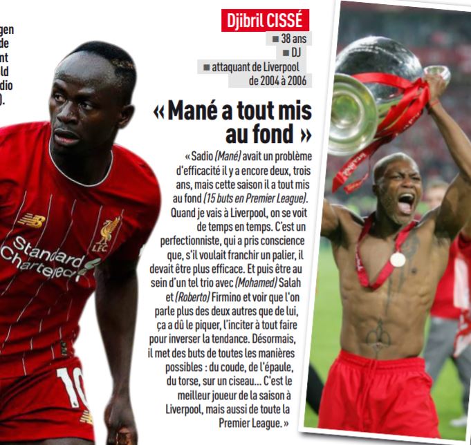 Liverpool champion d’Angleterre : Djibril Cissé encense Sadio Mané