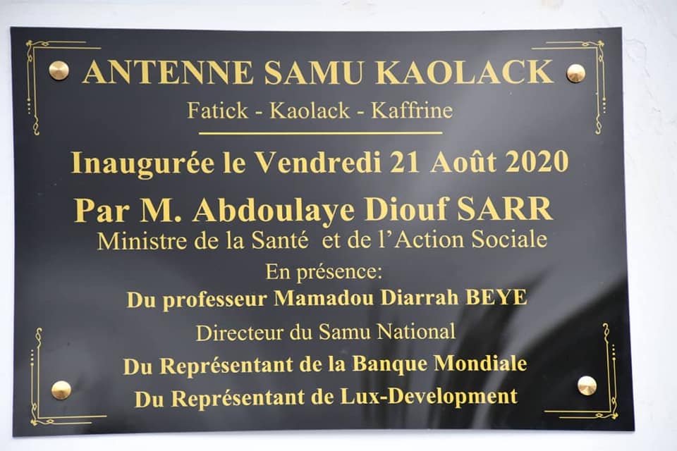 Kaolack : inauguration de l'antenne SAMU de la zone centre (Photos)