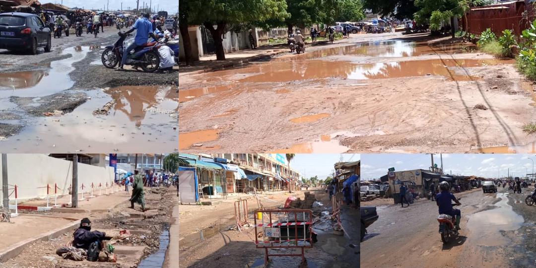 Kaolack en images : entre affaissements de canaux et dégradations de routes