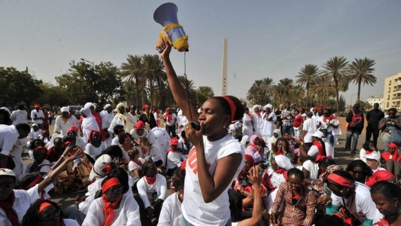 Manifestation de mouvement féministe à Dakar