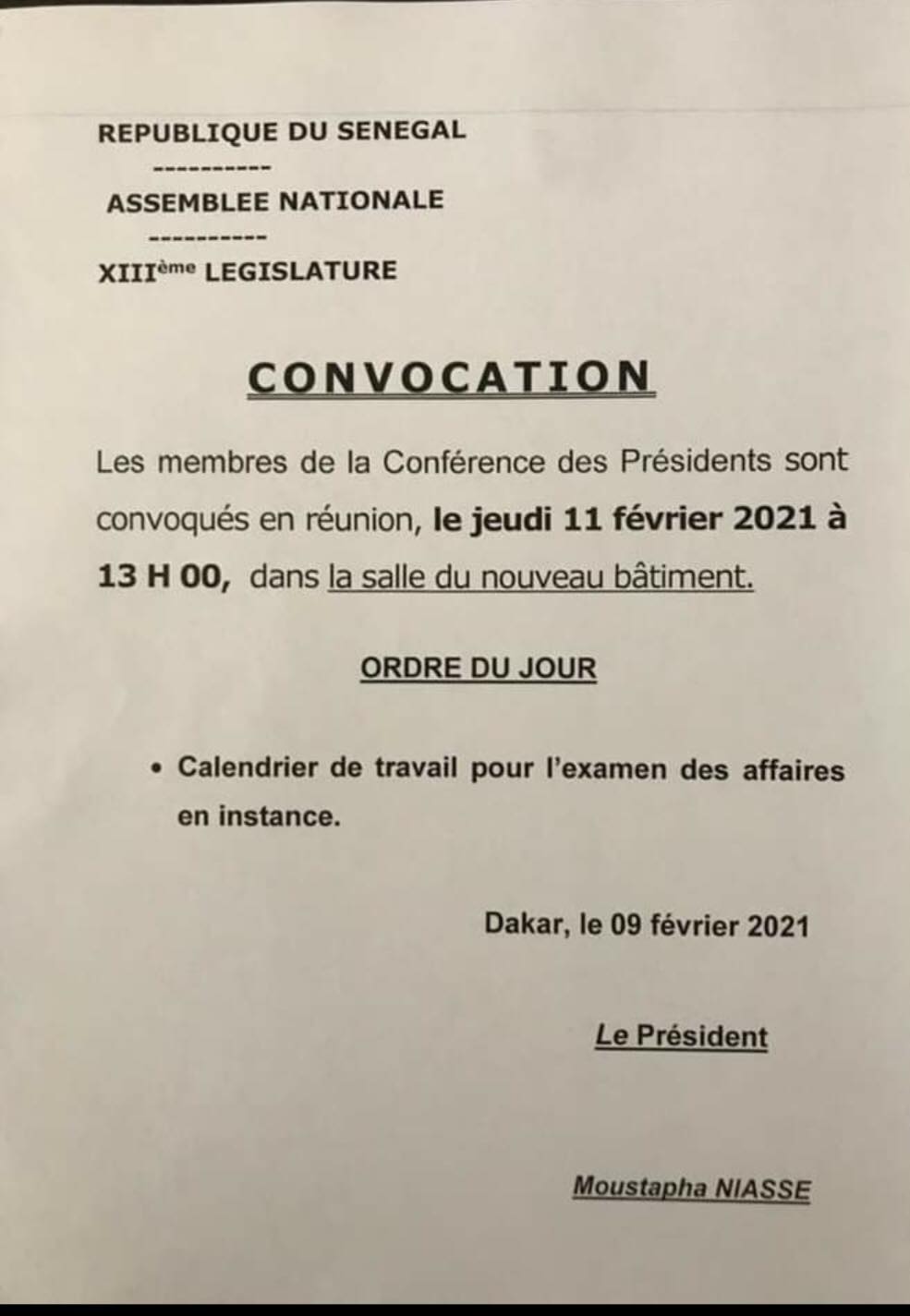 Assemblée nationale : Moustapha Niass enclanche la procédure pour "tuer" Ousmane Sonko