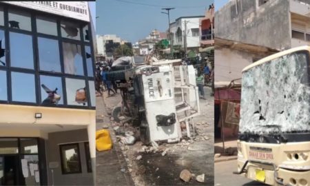 Pikine-Guediawaye : le tribunal saccagé, un véhicule de police renversé, un bus Dakar dém dik cassé