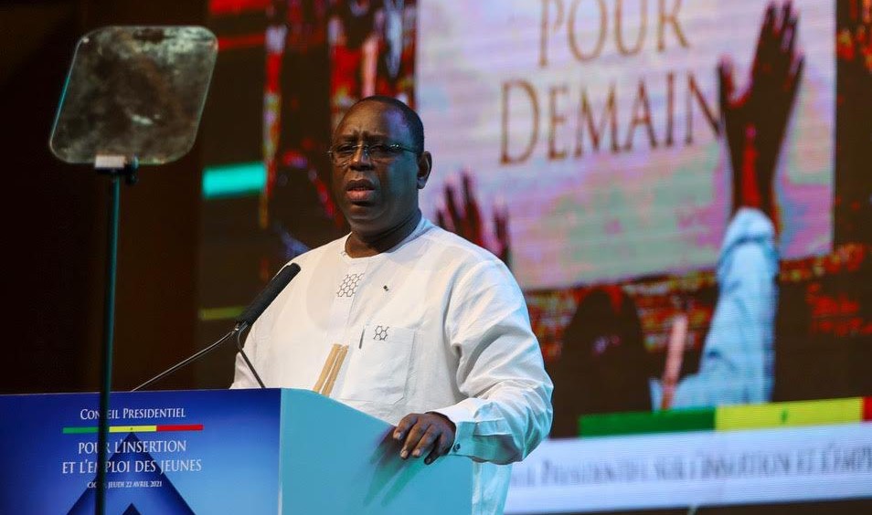 Le président Macky Sall présidant le Conseil présidentiel pour l'insertion et l'emploi des jeunes