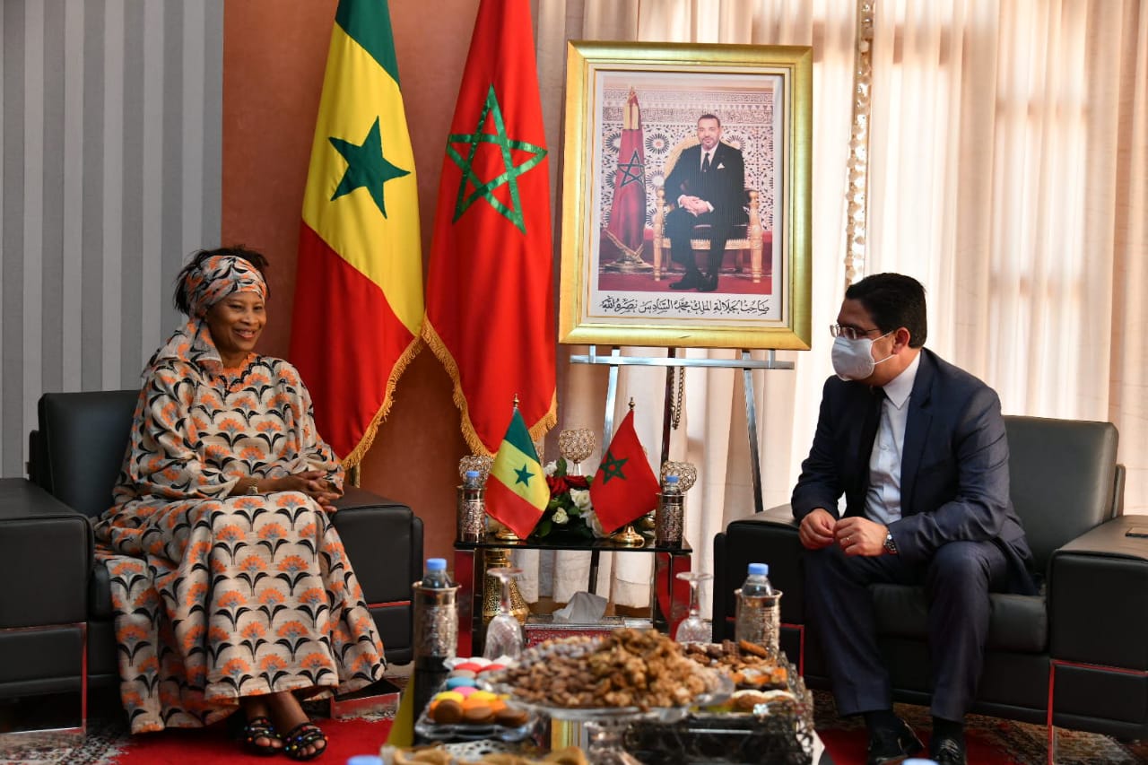 Nasser Bourita et Aïssata Tall Sall à l'inauguration du consulat du Sénégal au Sahara Occidental Maroc