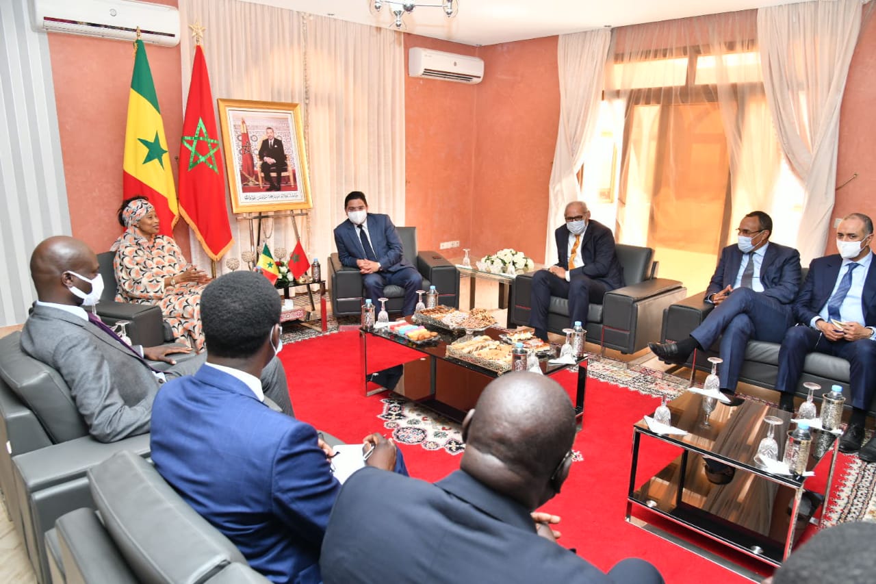 Nasser Bourita et Aïssata Tall Sall à l'inauguration du consulat du Sénégal au Sahara Occidental Maroc