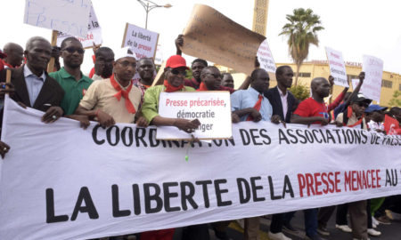 Manifestation presse sénégalaise à Dakar