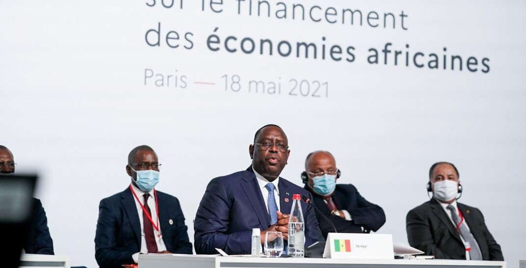 le président de la République, Macky Sall prenant part au Sommet sur le financement des économies africaines