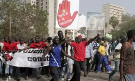 Manifestation à Dakar, le 23 juin 2011