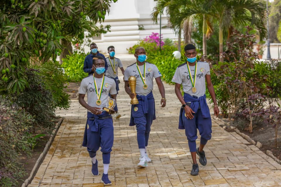 Photos : les images de la réception des joueurs de l'équipe nationale de beach soccer au palais