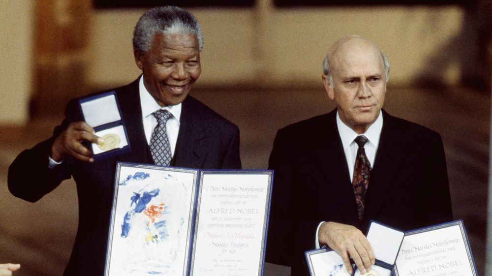 Nelson Mandela et Frederik de Klerk