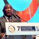 Le président de l'Afrique du Sud, Ciryl Ramaphosa prenant part Forum de Dakar sur la paix et la sécurité lundi 6 décembre 2021 à Dakar