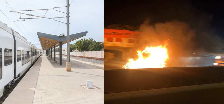 une voiture prend feu sur l'autoroute à péage