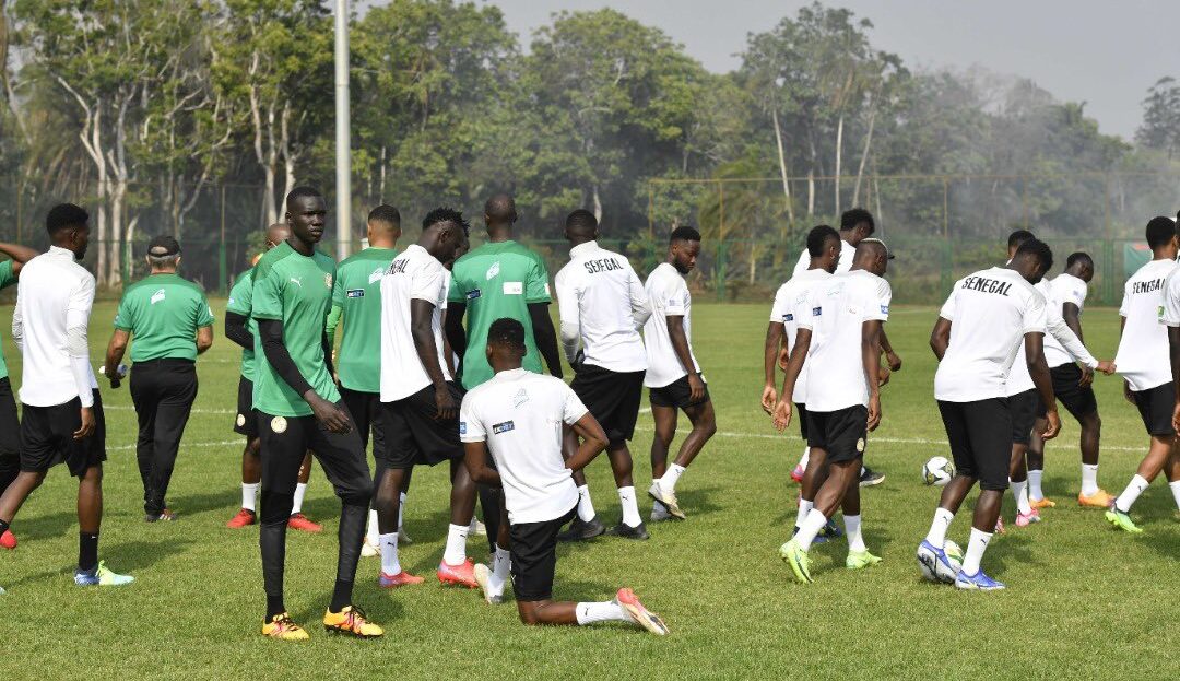 Les Lions du Sénégal à l'entrainement à Bafoussam