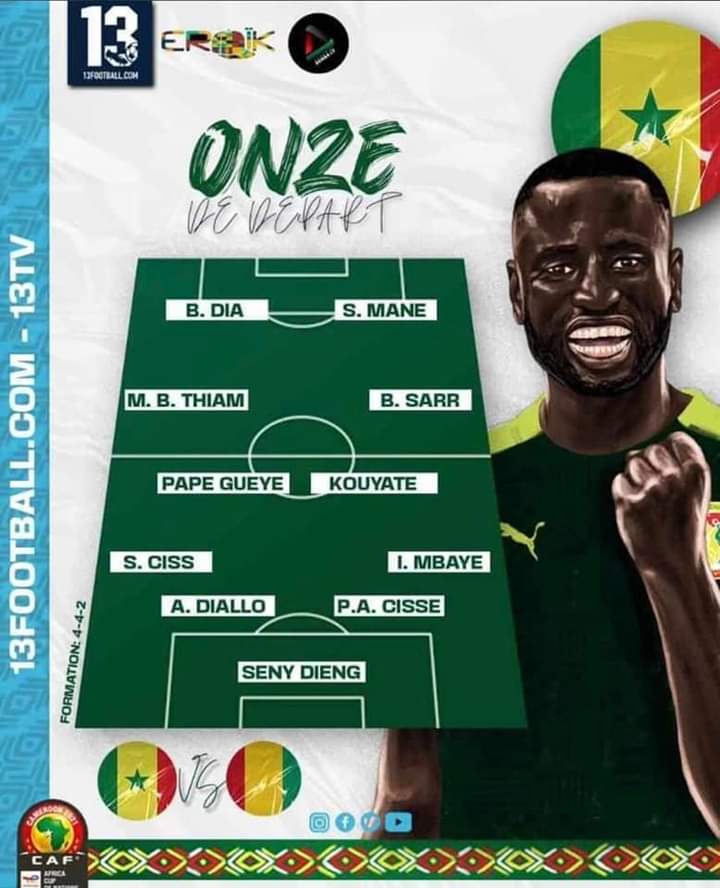 Sénégal vs Guinée : le onze des Lions connu