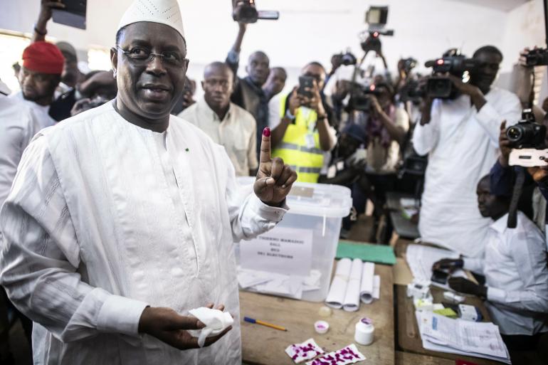 Macky Sall le 24 février 2019 à Fatick au Sénégal