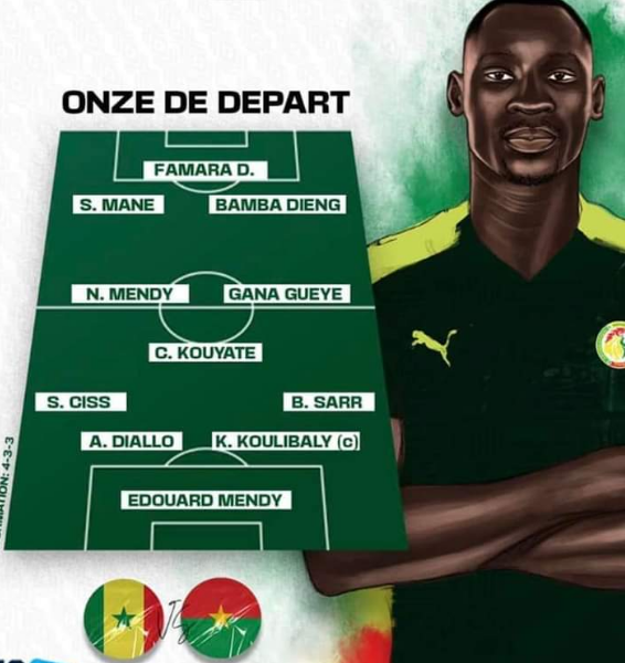 Sénégal vs Burkina : voici le onze de départ des Lions avec Bamba Dieng, titulaire