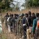 Des officiels marchent vers le lieu de la libération de sept soldats sénégalais capturés par le Mouvement des forces démocratiques de Casamance (MFDC)