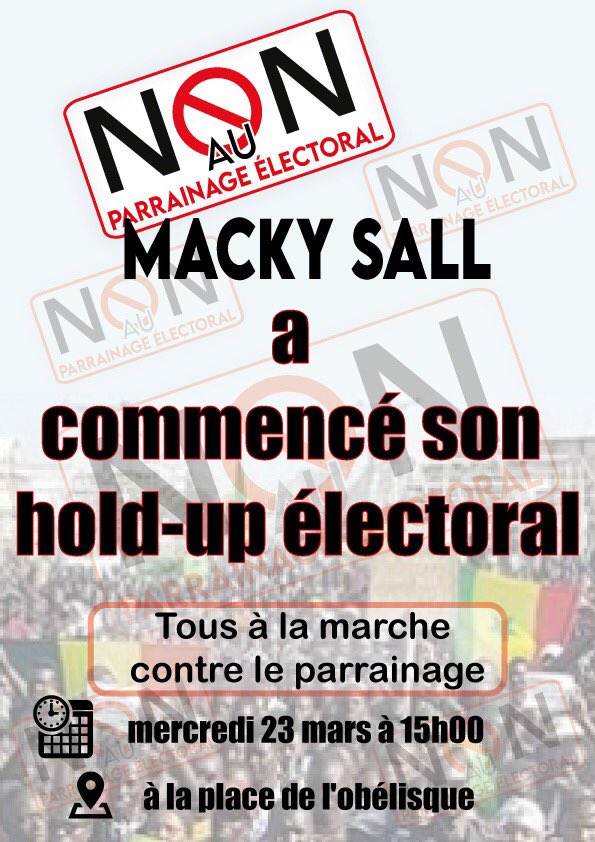 Législatives 2022 : vers de grandes manifestations contre le parrainage