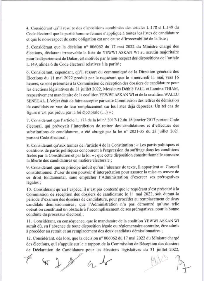 Législatives : le conseil constitutionnel rejette le recours de Serigne Mboup